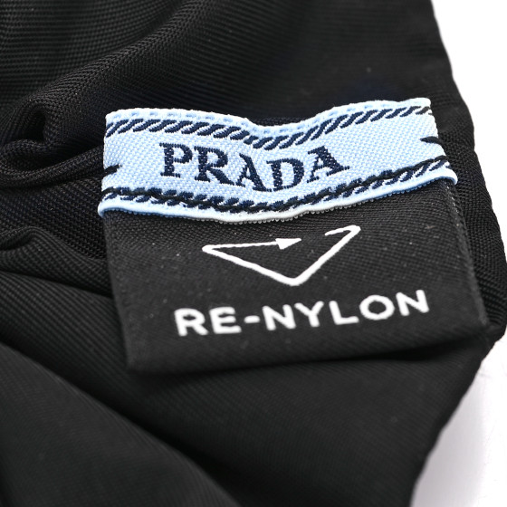 PRADA Re-Nylon Metal Logo Scrunchie Black 1681850 | FASHIONPHILE