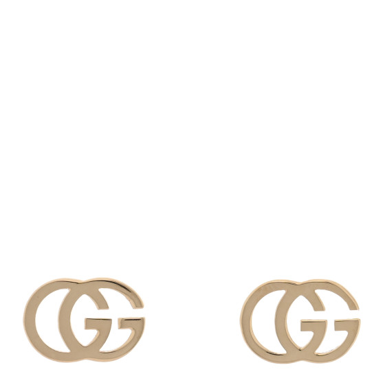 GUCCI 18K Yellow Gold GG Tissue Stud Earrings 1678712