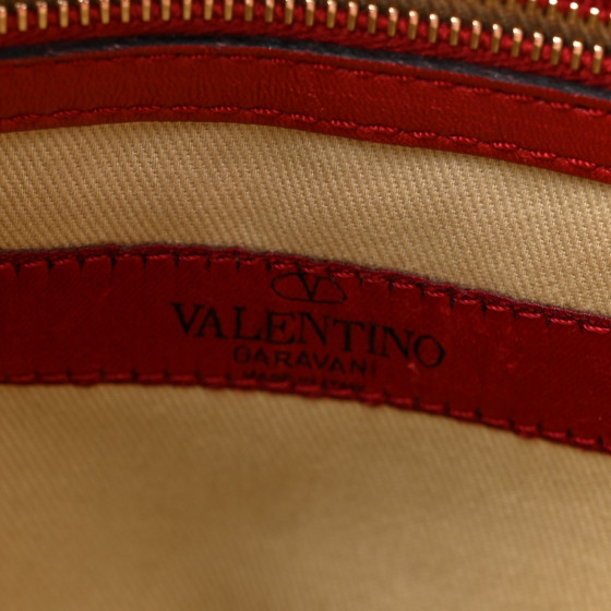 VALENTINO GARAVANI Vitello Rockstud Shopper Tote Red 1681369