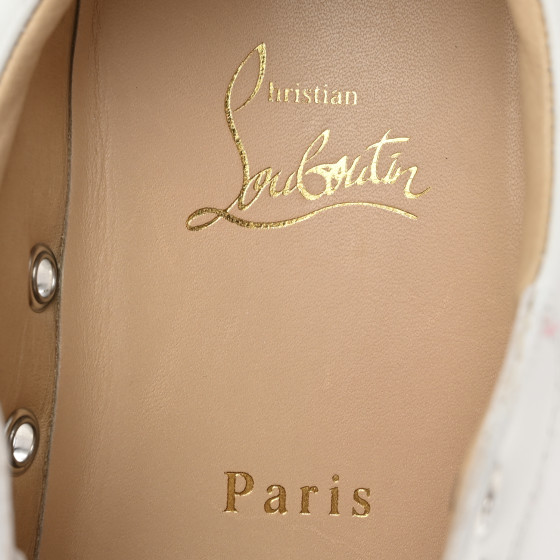 CHRISTIAN LOUBOUTIN Calfskin Strass Junior Flat Sneakers