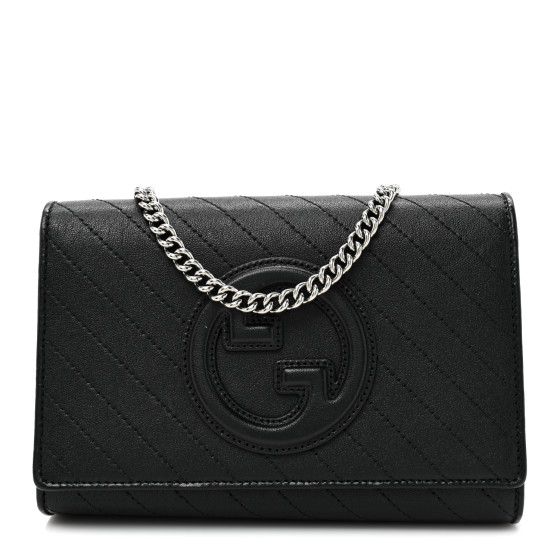 GUCCI Sakai Be Green Calfskin Diagonal Stitched Blondie