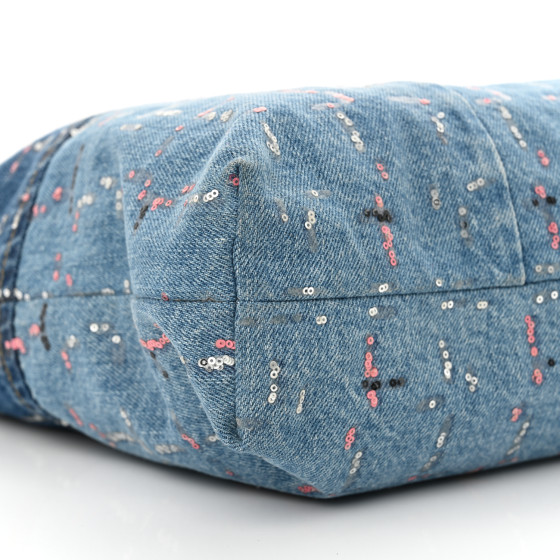 CHANEL Denim Sequin Chanel 22 Blue 1679319 | FASHIONPHILE
