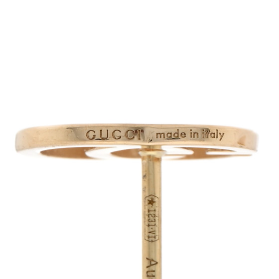 GUCCI 18K Yellow Gold GG Tissue Stud Earrings 1678712