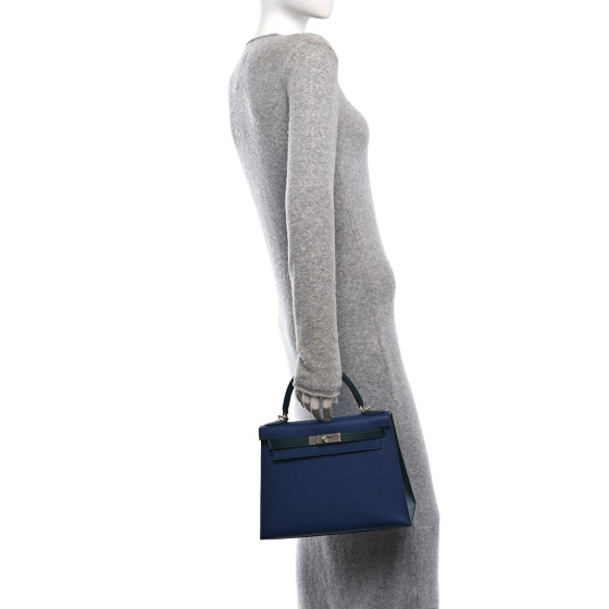 【Vert Veronese&Bleu Saphir × S金具】HERMES Carrouselベルト Hermes - Stainless Steel Kelly PM Double Tour Gold Tone Blue