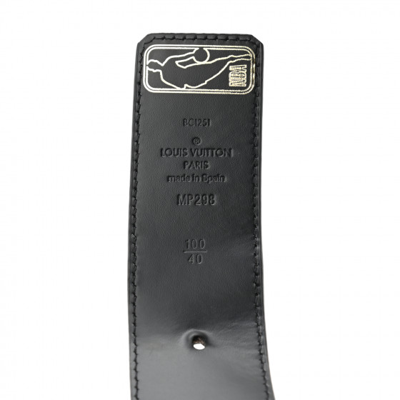 Louis Vuitton ロゴ入り ブラックベルト 100/40 Louis Vuitton LV Initials 40 MM Black Grey Eclipse Monogram