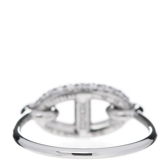 HERMES 18K White Gold Diamond New Farandole Ring 54 6.75