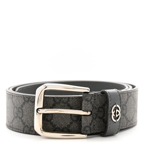 GUCCI GG Supreme Monogram Plutone Calfskin 35mm Belt 90 36