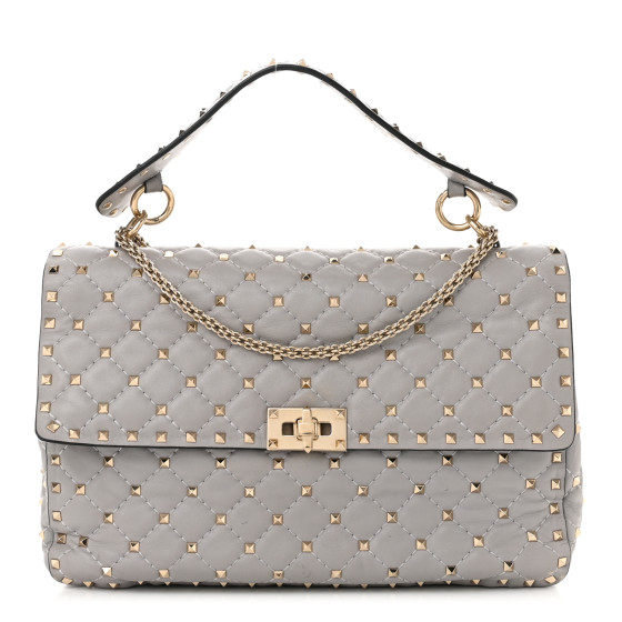 VALENTINO GARAVANI Nappa Large Rockstud Spike Shoulder Bag