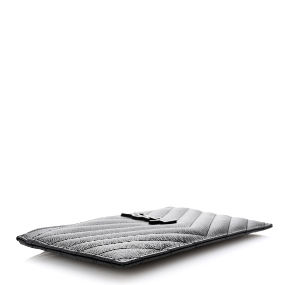 SAINT LAURENT Grain De Poudre Chevron Monogram Monochrome