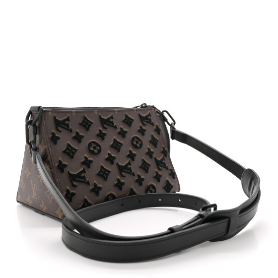 【おすすめ】 Monogram VUITTON LOUIS Tuffetage Black Messenger Triangle ストラップ