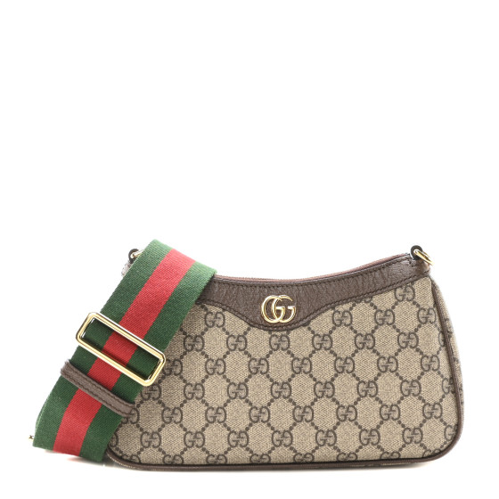 GUCCI GG Supreme Monogram Textured Dollar Calfskin Web Small