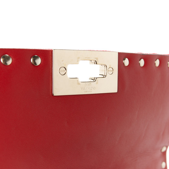 VALENTINO GARAVANI Velvet Medium Rockstud Spike Shoulder Bag