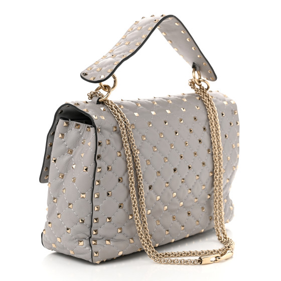 VALENTINO GARAVANI Nappa Large Rockstud Spike Shoulder Bag