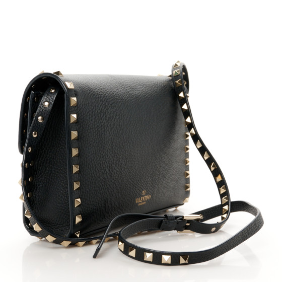 VALENTINO GARAVANI Pebbled Calfskin Medium Rockstud Flip