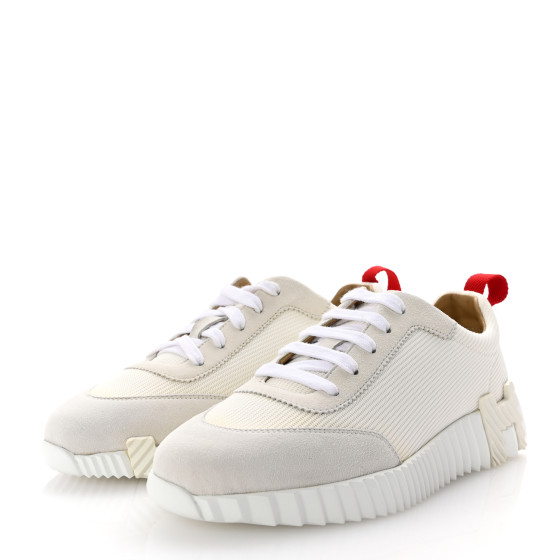 HERMES Technical Canvas Suede Goatskin Bouncing Sneakers 36