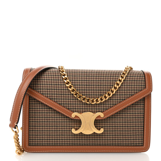 【DE MERIEL】Belted Wallet Bag 2Colors CELINE Textile Calfskin Pied De Poule Print Margo Wallet on