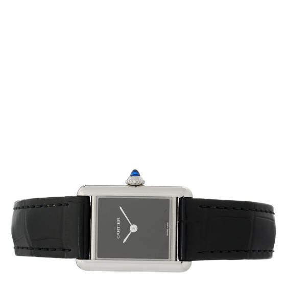 CARTIER Stainless Steel Alligator 22mm Must de Cartier Tank