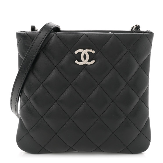 a-chan　0819 CHANEL Lambskin Quilted Crossbody Bag Black 1660128