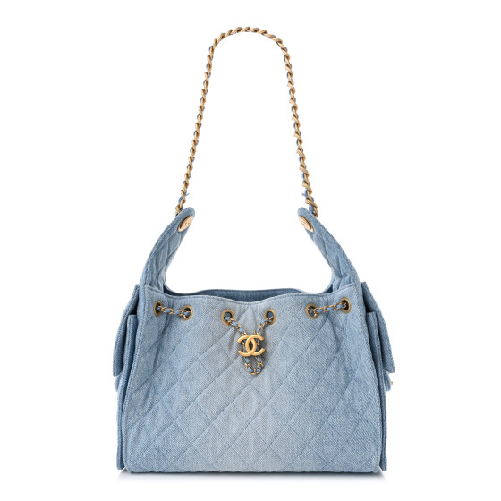 【ヴィンテージ】Rank:S☆Chanel Blue Coco Handle Small 25 Bag CHANEL Caviar Light Blue Quilted Mini Coco Handle Flap Beige