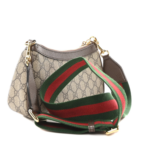 【GUCCI】 ebony ophidia gg small shoulder bag (関税送料込) GUCCI GG Supreme Monogram Textured Dollar Calfskin Web Small