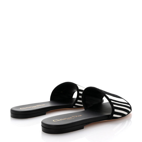 diorミュール36 CHRISTIAN DIOR Cotton Embroidered Dway Mule Slides Sandals