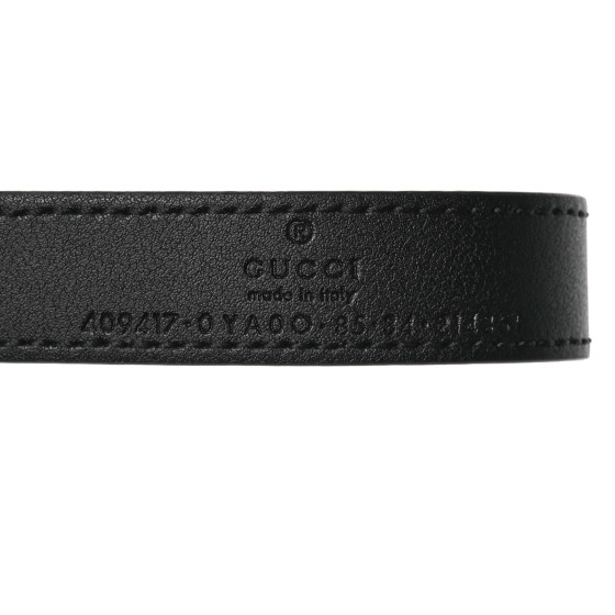 GUCCI Calfskin Double G 20mm Belt 85 34 Black 1662299