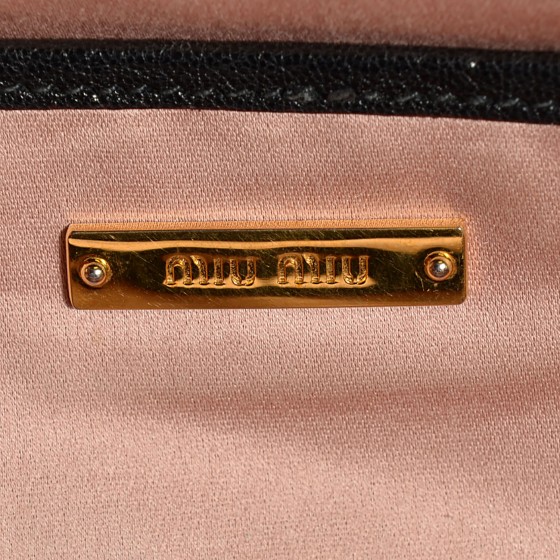 ミヌク MIU MIU Goatskin Madras Bauletto Nero Black 105512