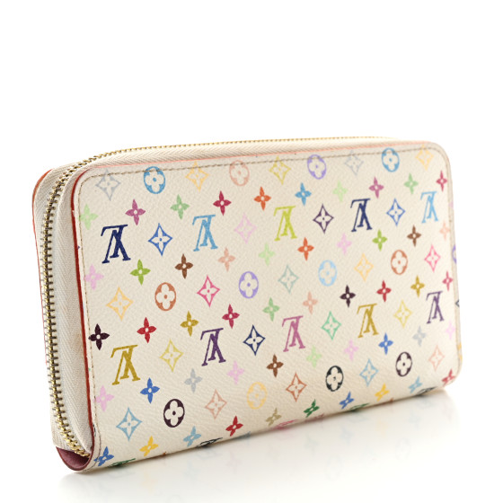 小物 LOUIS VUITTON ZIPPY WALLET LITCHI MUL Louis Vuitton Black Monogram Multicolor Litchi Long Zippy