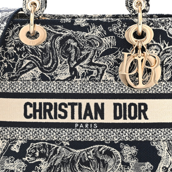 [DIOR]★A+★M0565ORLP_M928  Toile de Jouy Reverse Dior Toile de Jouy Reverse Book Tote Blue / Ecru Embroidery