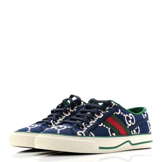 GUCCI Cotton GG Monogram Web Womens 1977 Tennis Sneakers