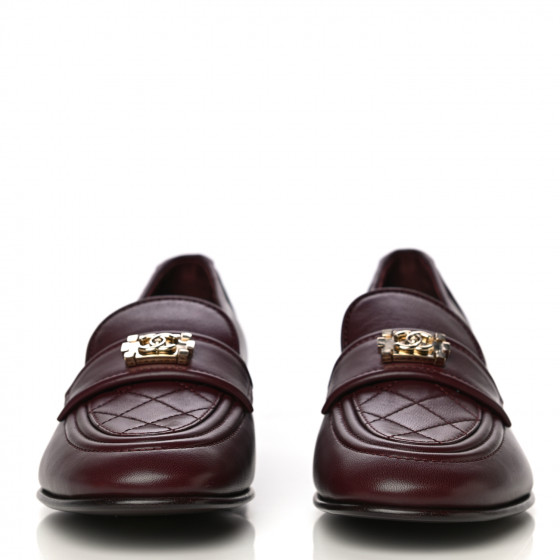 last sale CHANELローファー Chanel Quilted Tab Loafers Black Leather - G36646 X56469