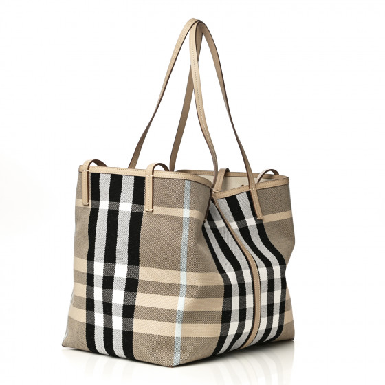 ★ BURBERRY ★ BEACH TOTE トートバッグ Burberry Cotton and linen Mini beach tote - Cream - Women