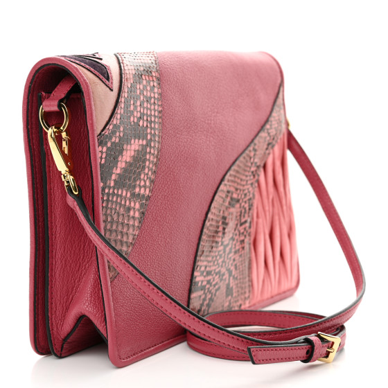 バッグ miu miu FW1996 Snakeskin Patchwork Bag MIU MIU Python Purse Cross Body Bag With Certificate Of
