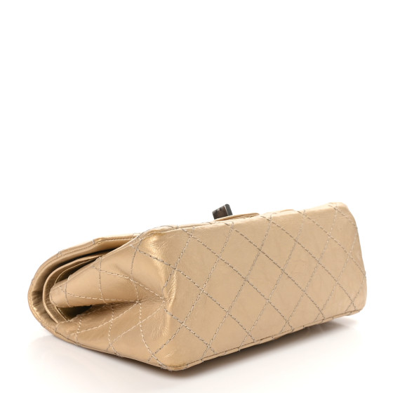 CHANEL 2.55 ミニ ゴールド エイジドカーフ キルティング Mini 2.55 handbag, Aged calfskin & gold-tone metal, black