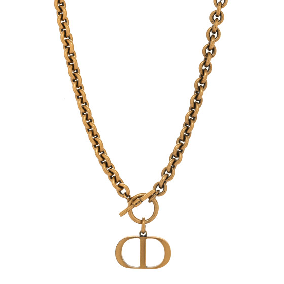 CHRISTIAN DIOR Metal 30 Montaigne Necklace Aged Gold 1623752