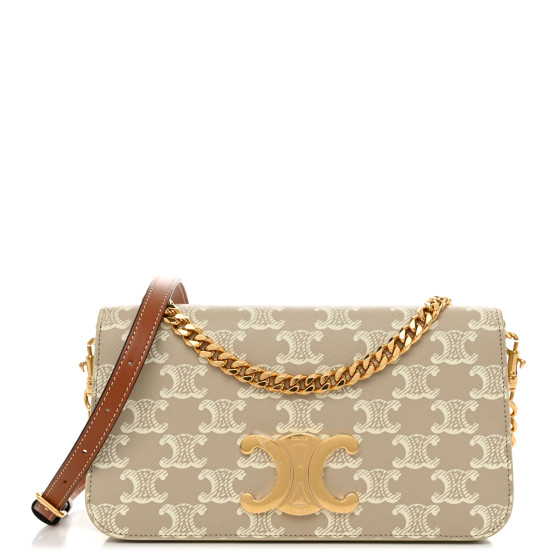 【関税&送料込】Celine Cintura Triomphe Canvas SMALL 18MM TRIOMPHE BELT IN TRIOMPHE CANVAS - TAN | CELINE