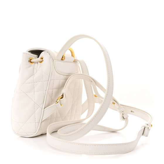 CHRISTIAN DIOR Lambskin Macrocannage Nano Caro Backpack