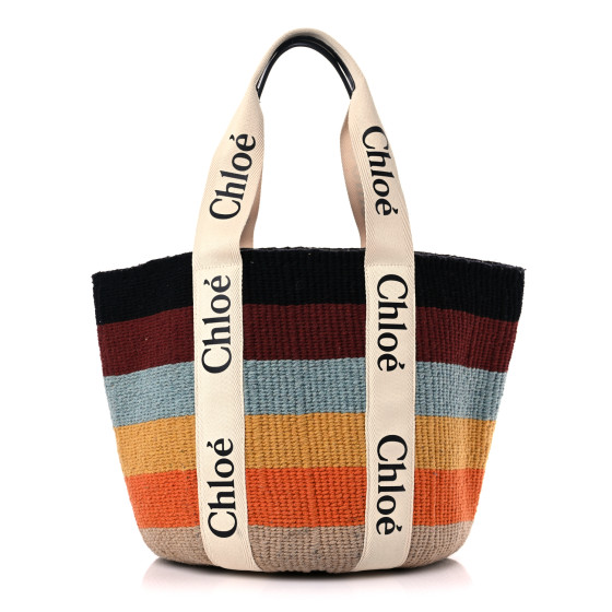 トートバッグ CHLOE MULTICOLOR FABRIC SMALL WOODY SHOPPING BAG Chloé Multicolor Fabric Woody Shopping Bag Small – LOZURI®