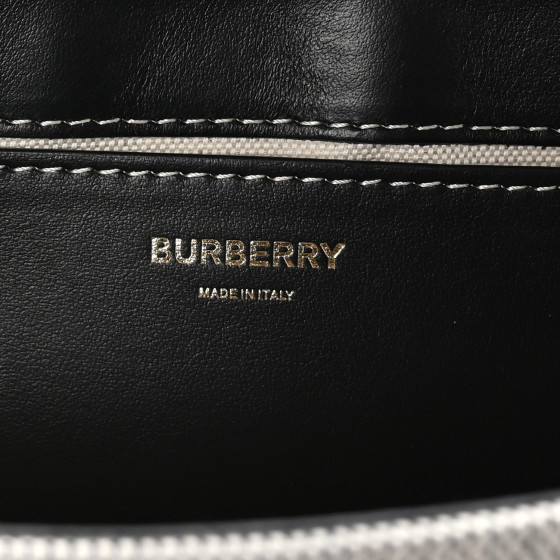 BURBERRY Canvas Horseferry Print Note Crossbody Bag Grey