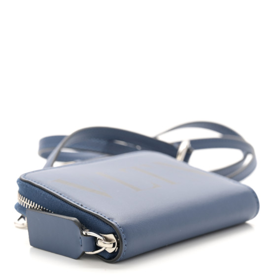 小物 VALENTINO VLTN Neck Wallet Blue Valentino Blue Valentino Garavani VLTN Neck Wallet Valentino