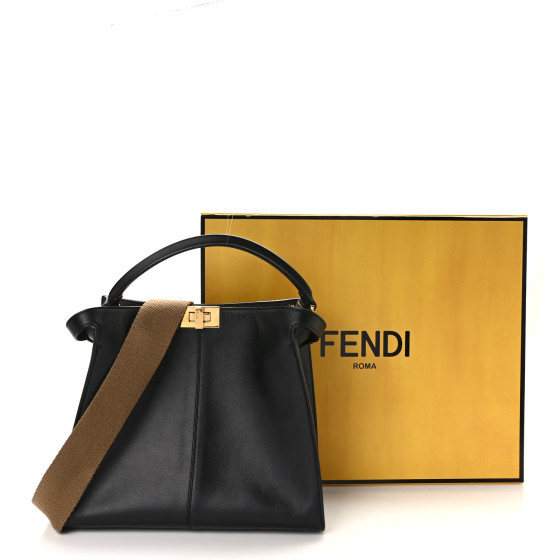 FENDI Vitello Seta Century Medium Peekaboo X-Lite Black