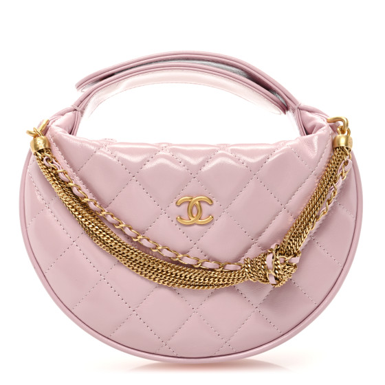 CHANEL Shiny Crumpled Calfskin Quilted Precious Tie Hobo