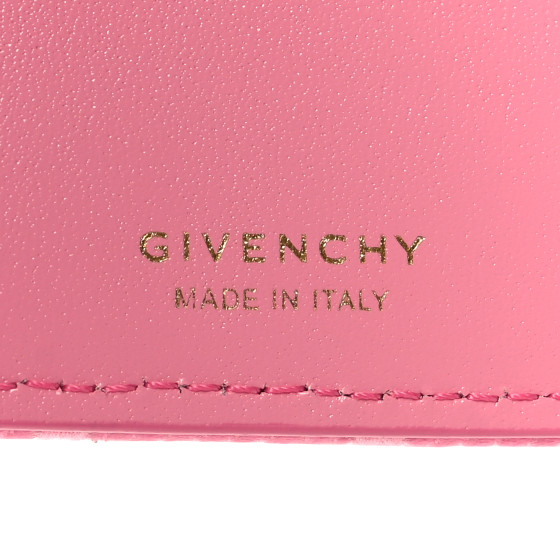 GIVENCHY Coated Canvas Logo 4G Cut Zip Card Holder Pink
