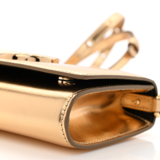 【VIP価格】DOLCE & GABBANA Brown Leather Gold Clutch Bag DOLCE & GABBANA Metallic Lambskin DG 3.5 Clutch Gold 1206945