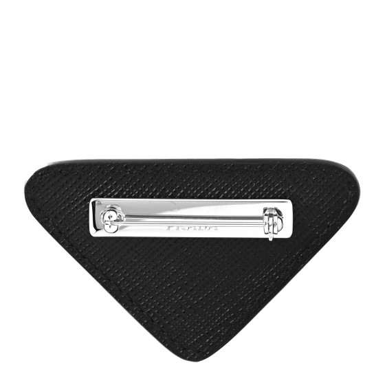 【PRADA】Triangle Logo Enamel Finished Hairpin/全国送料込み PRADA Saffiano Enamel Logo Triangle Pin Black 1199568