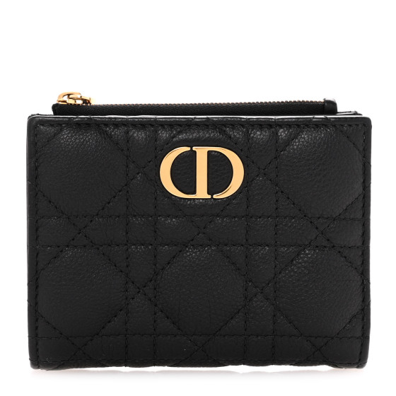 【シックな黒で大人っぽい♪】Dior Caro Dahlia ウォレット Dior Caro Dahlia Wallet Black Supple Cannage Calfskin | DIOR