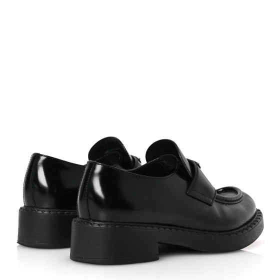 Louis様　PRADA Prada Black Studded Crystal Satin 35mm Calzature Loafer Size