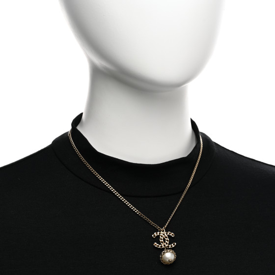 ★PEARLY MORE★ chain drop necklace COS-1174-pearl-drop-necklace-