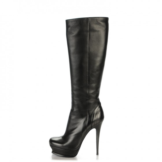 SAINT LAURENT Nappa Tribute 105 Platform Knee High Boots