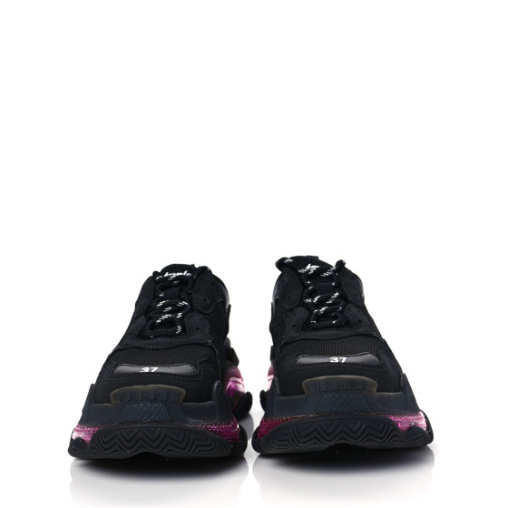 BALENCIAGA SSS ネオンピンク　クリアソール 黒 Balenciaga Triple S Clear Sole Neon Pink Men's